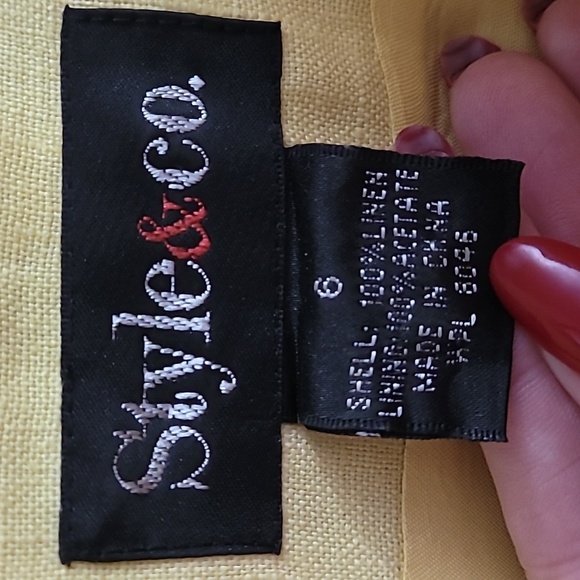 Style & Co - Yellow Woman's Dress - Size 6 - 100% Linen with 100% Acetate lining - Picture 10 of 10